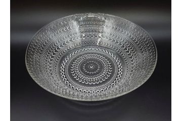 ビンテージ　稀少　ARABIA FINLAND　Kastehelmi(カステヘルミ)　特大　繊細なデザインが上品な印象を与えるボウル(アラビア、フィンランド、北欧食器、ガラス、ヴィンテージ)(検索ワード:ヌータヤルヴィ(Nuutajarvi)、イッタラ(iittala))(R-071569)