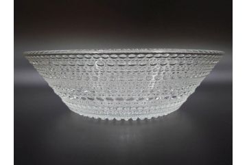 ビンテージ　稀少　ARABIA FINLAND　Kastehelmi(カステヘルミ)　特大　繊細なデザインが上品な印象を与えるボウル(アラビア、フィンランド、北欧食器、ガラス、ヴィンテージ)(検索ワード:ヌータヤルヴィ(Nuutajarvi)、イッタラ(iittala))(R-071569)