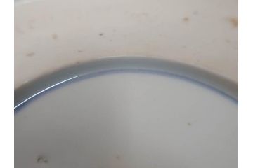 江戸後期　古伊万里　錦手　金彩　色絵　窓絵　鶴に仙人図　約28cm　9寸　色鮮やかな珍しい図柄に目を惹かれてしまう深鉢(人物、大鉢、丼、深皿、和食器、共箱付き、九寸)(R-071572)