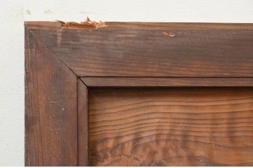 アンティーク建具　希少デザイン　彫刻と透かし彫りがアクセントの欄間1枚(明り取り、明かり取り)(R-071587)