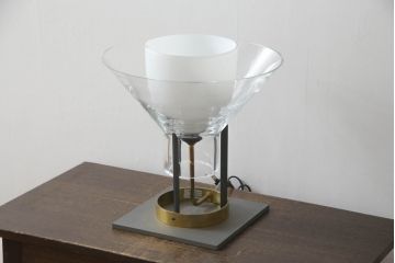 中古　イタリア製　ムラーノガラス　Carlo Moretti(カルロ・モレッティ)デザイン　スタイリッシュでかっこいいテーブルスタンド(ムラノガラス、卓上照明、デスクスタンド、スタンドライト)(R-071594)