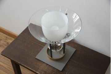 中古　イタリア製　ムラーノガラス　Carlo Moretti(カルロ・モレッティ)デザイン　スタイリッシュでかっこいいテーブルスタンド(ムラノガラス、卓上照明、デスクスタンド、スタンドライト)(R-071594)