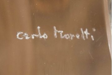 中古　イタリア製　ムラーノガラス　Carlo Moretti(カルロ・モレッティ)デザイン　スタイリッシュでかっこいいテーブルスタンド(ムラノガラス、卓上照明、デスクスタンド、スタンドライト)(R-071594)