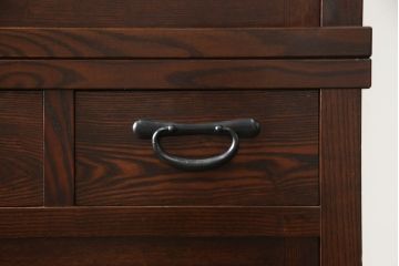 中古　美品　上質な和の空間を演出する二段重ね水屋箪笥(食器棚、茶タンス、キャビネット、収納棚、戸棚)(R-071601)