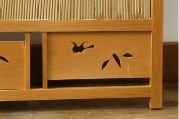 和製ビンテージ　和の趣あふれる4連衝立て　(R-071604)