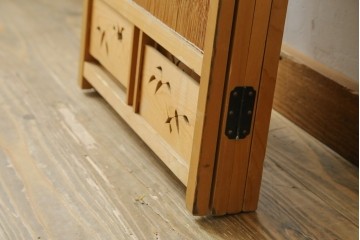 和製ビンテージ　和の趣あふれる4連衝立て　(R-071604)