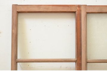 アンティーク建具　レトロな空間作りにおすすめなガラス窓2枚セット(引き戸、ガラス戸)(R-071605)