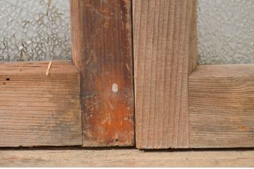 アンティーク建具　レトロな空間作りにおすすめなガラス窓2枚セット(引き戸、ガラス戸)(R-071605)