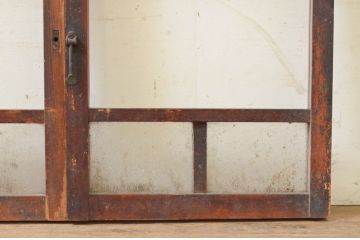 アンティーク建具　レトロな空間作りにおすすめなガラス窓2枚セット(引き戸、ガラス戸)(R-071605)