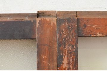 アンティーク建具　レトロな空間作りにおすすめなガラス窓2枚セット(引き戸、ガラス戸)(R-071605)
