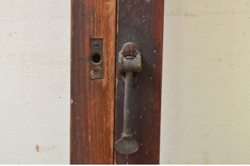 アンティーク建具　レトロな空間作りにおすすめなガラス窓2枚セット(引き戸、ガラス戸)(R-071605)
