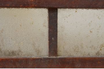 アンティーク建具　レトロな空間作りにおすすめなガラス窓2枚セット(引き戸、ガラス戸)(R-071605)