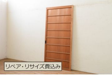 アンティーク建具　落ち着いた和の空間を演出する横桟付き引き戸1枚(板戸、帯戸、舞良戸)(R-071609)