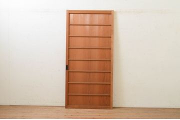 アンティーク建具　落ち着いた和の空間を演出する横桟付き引き戸1枚(板戸、帯戸、舞良戸)(R-071609)