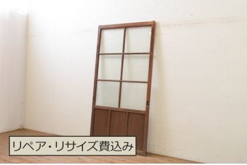 アンティーク建具　どこか懐かしい雰囲気を感じるガラス引き戸1枚(ガラス戸)(R-071614)