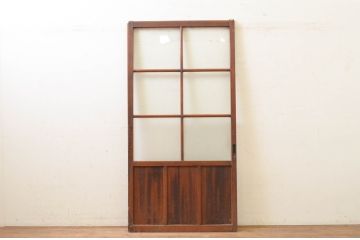 アンティーク建具　どこか懐かしい雰囲気を感じるガラス引き戸1枚(ガラス戸)(R-071614)