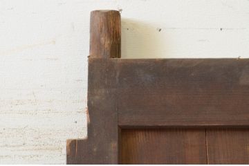 アンティーク建具　裏障子付き　時を経た風合いが味わい深い格子帯戸1枚(格子戸、木製扉)(R-071622)