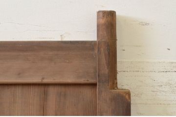 アンティーク建具　裏障子付き　時を経た風合いが味わい深い格子帯戸1枚(格子戸、木製扉)(R-071622)