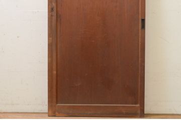 アンティーク建具　檜(ヒノキ)材一枚板　日本風情を感じさせる重厚な引き戸1枚(蔵戸、板戸、玄関戸)(R-071628)