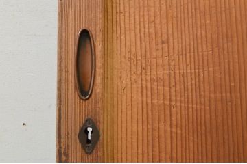アンティーク建具　杉材　一枚板　どこか懐かしい雰囲気漂う引き戸1枚(板戸)(R-071629)