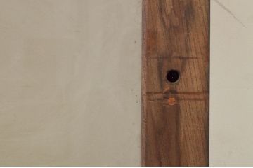 アンティーク建具　総欅(ケヤキ)材　どこか懐かしい雰囲気を感じるガラス戸1枚(引き戸)(R-071633)