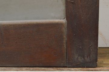アンティーク建具　総欅(ケヤキ)材　どこか懐かしい雰囲気を感じるガラス戸1枚(引き戸)(R-071633)