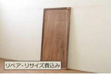 アンティーク建具　杉材　一枚板　時を経た風合いが味わい深い板戸1枚(木製扉)(R-071634)