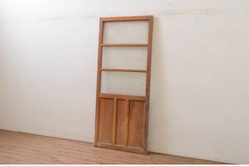 アンティーク建具　どこか懐かしい雰囲気を感じるガラス戸1枚(ドア、ガラス扉)(R-071638)