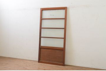 アンティーク建具　ノスタルジックな雰囲気漂うガラス戸1枚(引き戸)(R-071640)