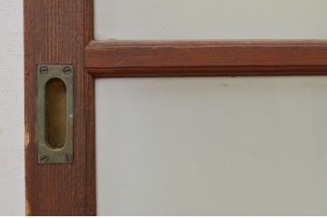 アンティーク建具　ノスタルジックな雰囲気漂うガラス戸1枚(引き戸)(R-071640)