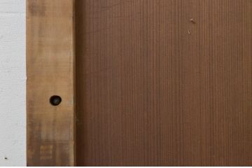 アンティーク建具　上手物!!　杉材柾目のマス目格子戸1枚(きつね格子、狐格子、引き戸、格子戸、板戸、升目)(R-071642)