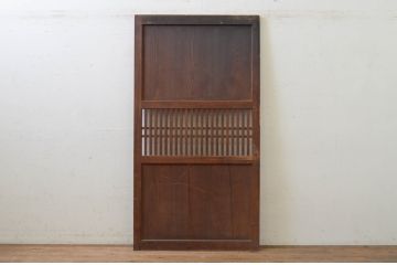 アンティーク建具　和の情緒を演出する格子帯戸1枚(引き戸、板戸)(R-071643)
