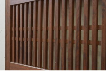 アンティーク建具　和の情緒を演出する格子帯戸1枚(引き戸、板戸)(R-071643)