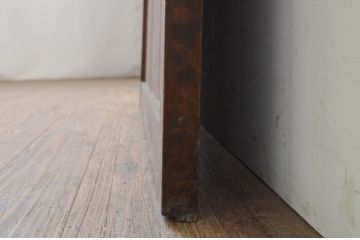 アンティーク建具　和の情緒を演出する格子帯戸1枚(引き戸、板戸)(R-071643)