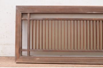 アンティーク建具　片面ガラス　和の趣溢れる格子入り欄間1枚(明かり取り、明り取り)(R-071644)