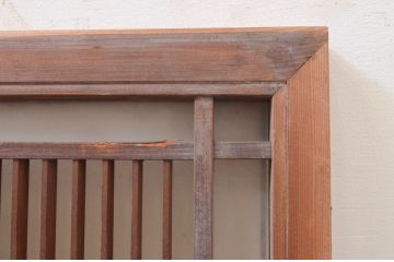 アンティーク建具　片面ガラス　和の趣溢れる格子入り欄間1枚(明かり取り、明り取り)(R-071644)