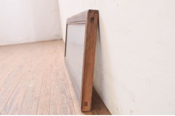 アンティーク建具　片面ガラス　和の趣溢れる格子入り欄間1枚(明かり取り、明り取り)(R-071644)