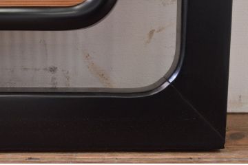 アンティーク建具　高級品!!　上手物!!　黒漆枠　上品な彫刻と繊細な格子が素敵な欄間2枚セット(明かり取り、明り取り)(R-071662)