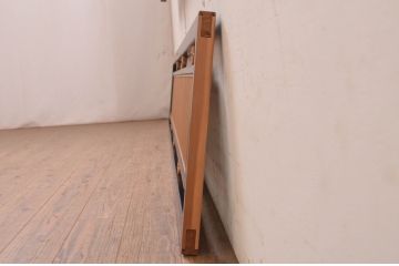 アンティーク建具　高級品!!　上手物!!　黒漆枠　上品な彫刻と繊細な格子が素敵な欄間2枚セット(明かり取り、明り取り)(R-071662)