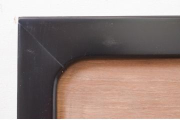 アンティーク建具　高級品!!黒漆枠　繊細な格子が目を惹く凝った造り込みの格子欄間2枚セット(明かり取り、明り取り、筬欄間、オサランマ、おさらんま)(R-071664)