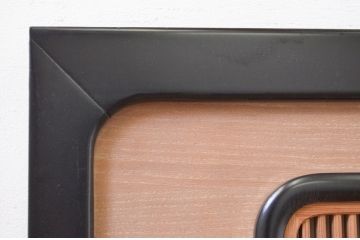 アンティーク建具　高級品!!黒漆枠　繊細な格子が目を惹く凝った造り込みの格子欄間2枚セット(明かり取り、明り取り、筬欄間、オサランマ、おさらんま)(R-071665)