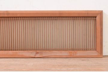 アンティーク建具　片面ガラス　繊細な格子が目を惹く筬欄間2枚セット(明かり取り、明り取り、オサランマ、おさらんま、格子欄間)(R-071666)