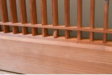 アンティーク建具　片面ガラス　繊細な格子が目を惹く筬欄間2枚セット(明かり取り、明り取り、オサランマ、おさらんま、格子欄間)(R-071666)