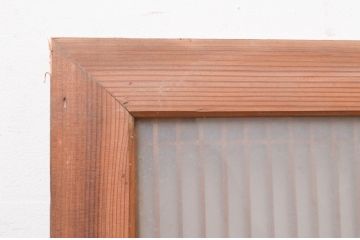 アンティーク建具　片面ガラス　繊細な格子が目を惹く筬欄間2枚セット(明かり取り、明り取り、オサランマ、おさらんま、格子欄間)(R-071666)