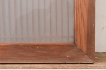 アンティーク建具　片面ガラス　繊細な格子が目を惹く筬欄間2枚セット(明かり取り、明り取り、オサランマ、おさらんま、格子欄間)(R-071666)