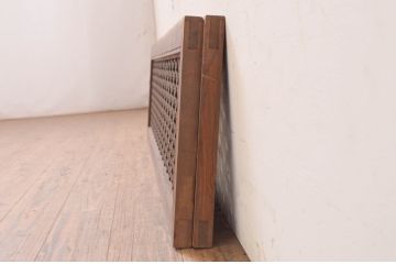 アンティーク建具　どこか懐かしい雰囲気漂う組子欄間2枚セット(明り取り、明かり取り、ランマ)(R-071672)