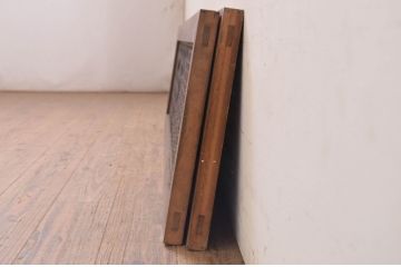 アンティーク建具　凝ったデザインの組子が魅力的な組子入り欄間2枚セット(明り取り、明かり取り、ランマ)(R-071673)