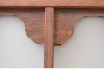 アンティーク建具　珍しいデザインのガラス入り明かり取り2枚セット(明り取り、欄間、ランマ)(R-071674)