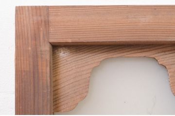 アンティーク建具　珍しいデザインのガラス入り明かり取り2枚セット(明り取り、欄間、ランマ)(R-071675)