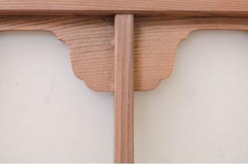 アンティーク建具　珍しいデザインのガラス入り明かり取り2枚セット(明り取り、欄間、ランマ)(R-071675)